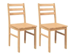 Sillas de comedor 2 piezas madera maciza de caucho