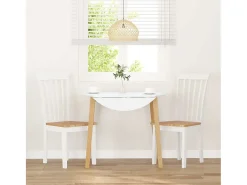 Sillas de comedor 2 piezas madera maciza de caucho blanco