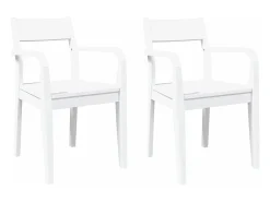 Sillas de comedor 2 piezas madera maciza de caucho blanco