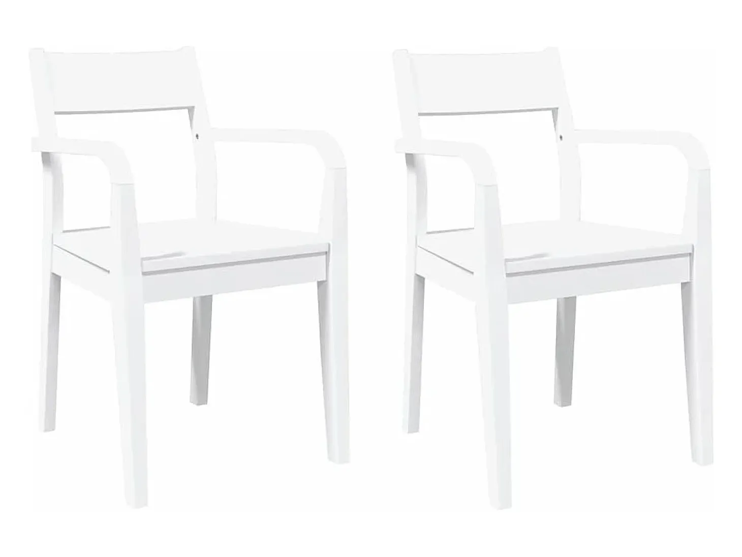 Sillas de comedor 2 piezas madera maciza de caucho blanco