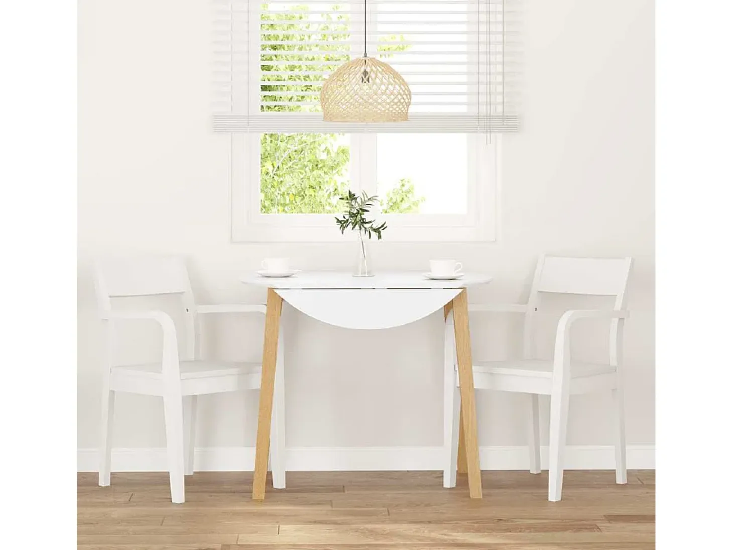 Sillas de comedor 2 piezas madera maciza de caucho blanco