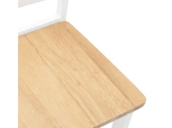 Sillas de comedor 2 piezas madera maciza de caucho blanco