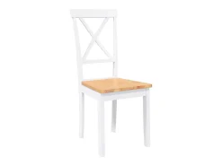 Sillas de comedor 2 piezas madera maciza de caucho blanco