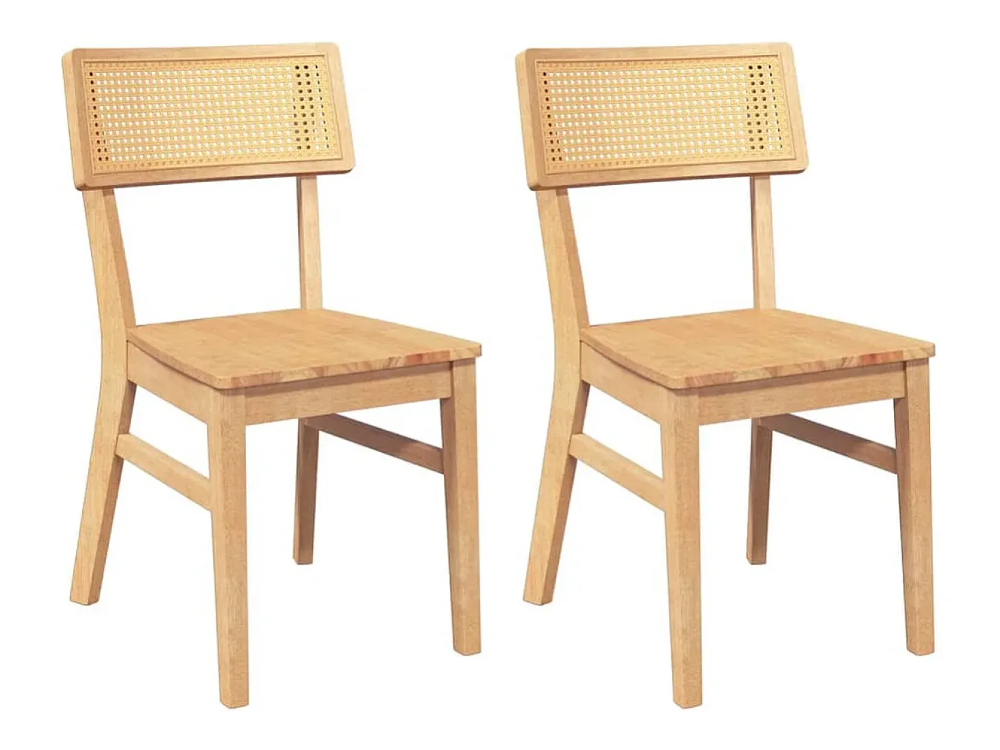 Sillas de comedor 2 piezas madera maciza de caucho