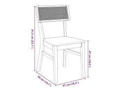 Sillas de comedor 2 piezas madera maciza de caucho