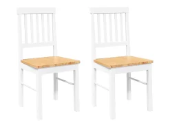 Sillas de comedor 2 piezas madera maciza de caucho blanco