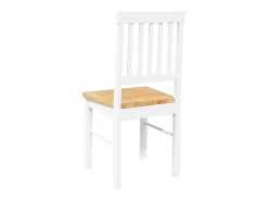 Sillas de comedor 2 piezas madera maciza de caucho blanco