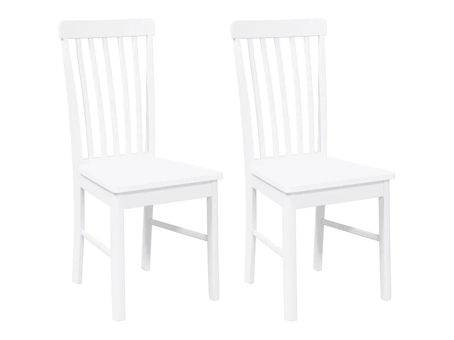 Sillas de comedor 2 piezas madera maciza de caucho blanco