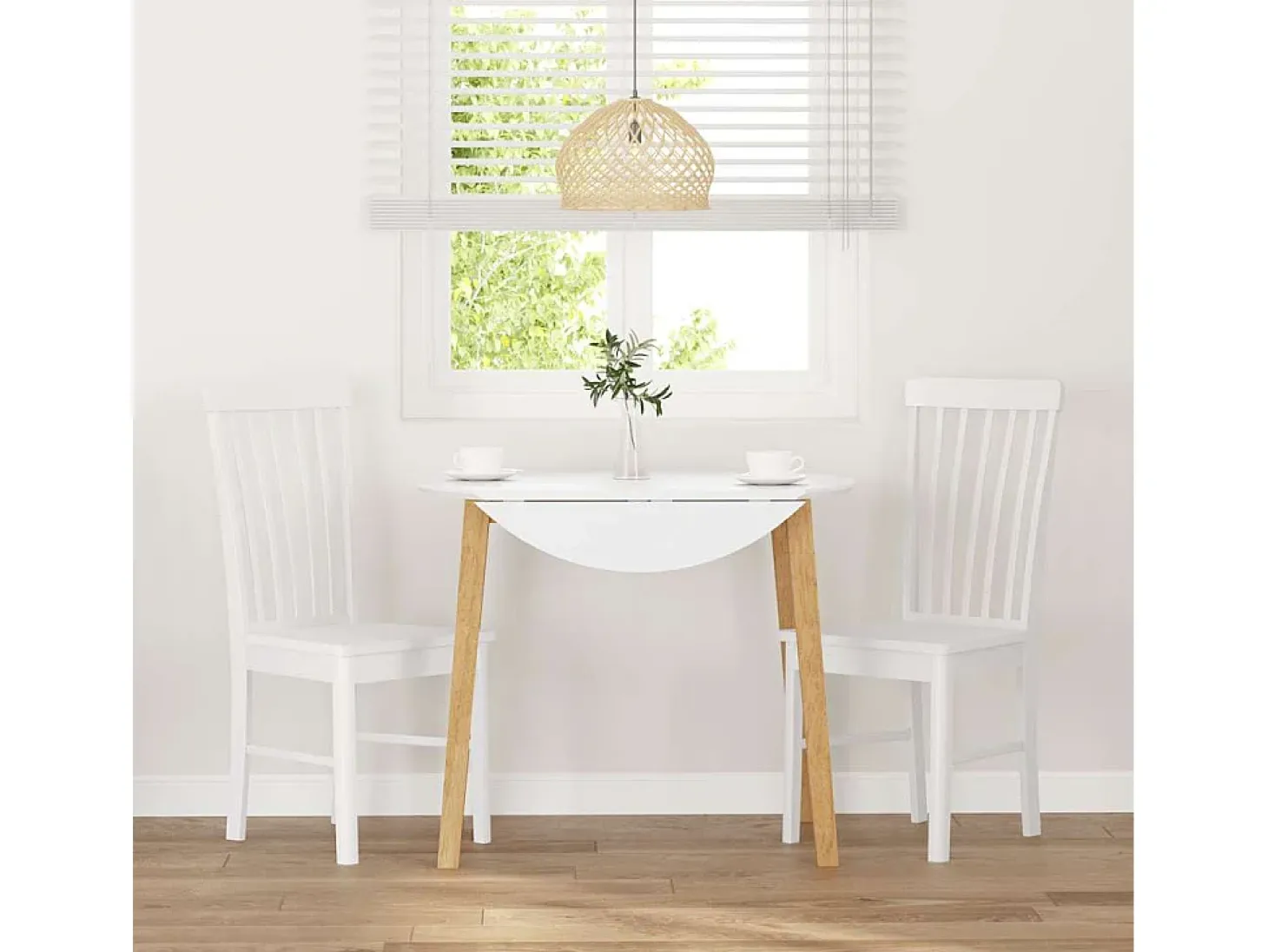 Sillas de comedor 2 piezas madera maciza de caucho blanco