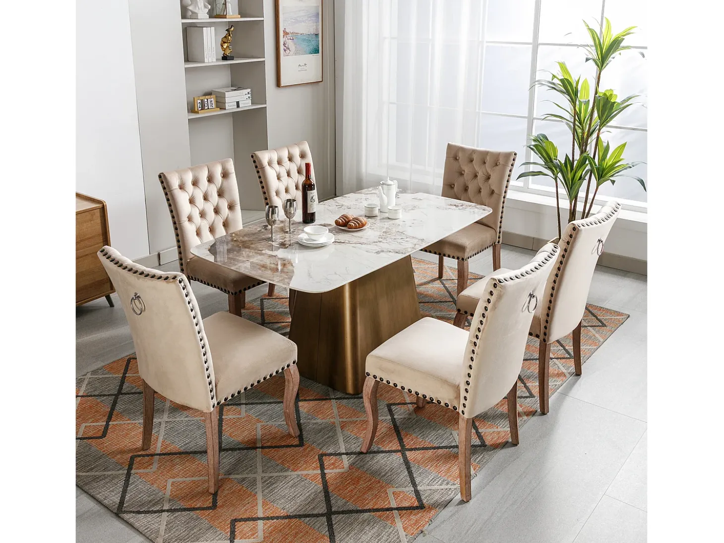 Sillas de comedor (4 piezas), sillones de terciopelo sherpa, reposabrazos, cojín grueso, color verde (52,5 x 48 x 83,7 cm)