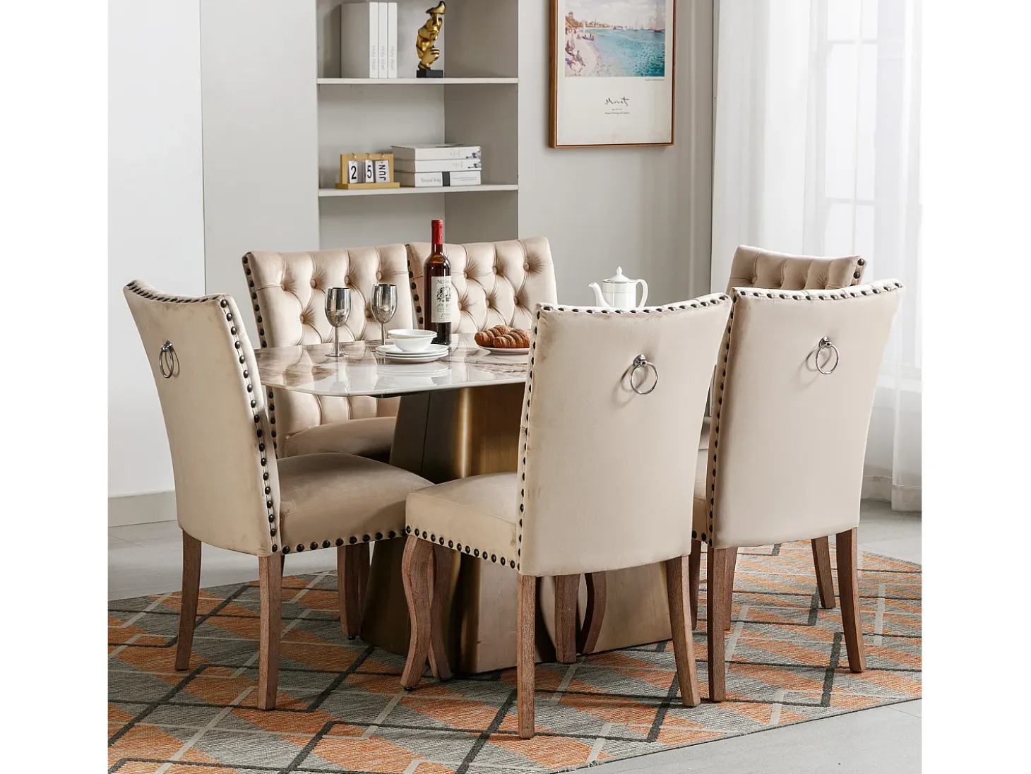 Sillas de comedor (4 piezas), sillones de terciopelo sherpa, reposabrazos, cojín grueso, color verde (52,5 x 48 x 83,7 cm)