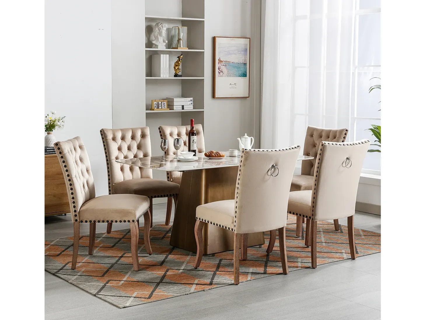 Sillas de comedor (4 piezas), sillones de terciopelo sherpa, reposabrazos, cojín grueso, color verde (52,5 x 48 x 83,7 cm)