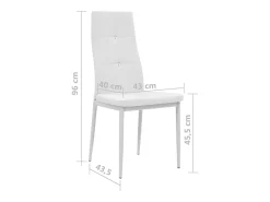 Sillas de comedor 6 uds cuero sintético blanco