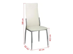 Sillas de comedor 6 uds cuero sintético blanco