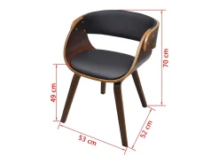 Sillas de comedor 6 uds cuero sintético marrón