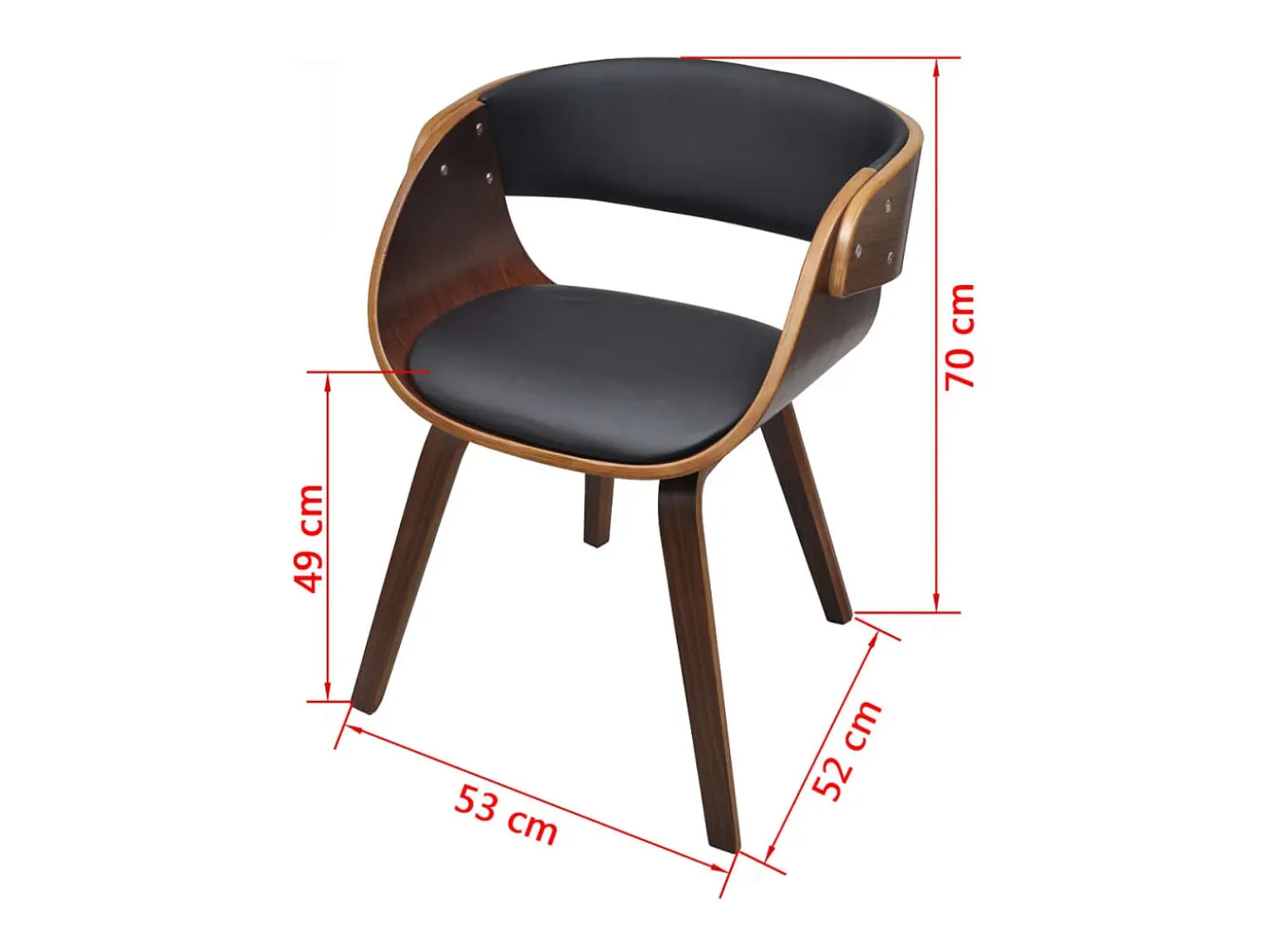 Sillas de comedor 6 uds cuero sintético marrón