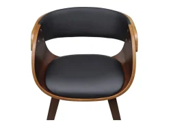Sillas de comedor 6 uds cuero sintético marrón