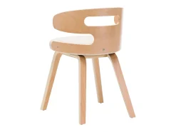 Sillas de comedor 2 uds madera curvada y cuero sintético crema