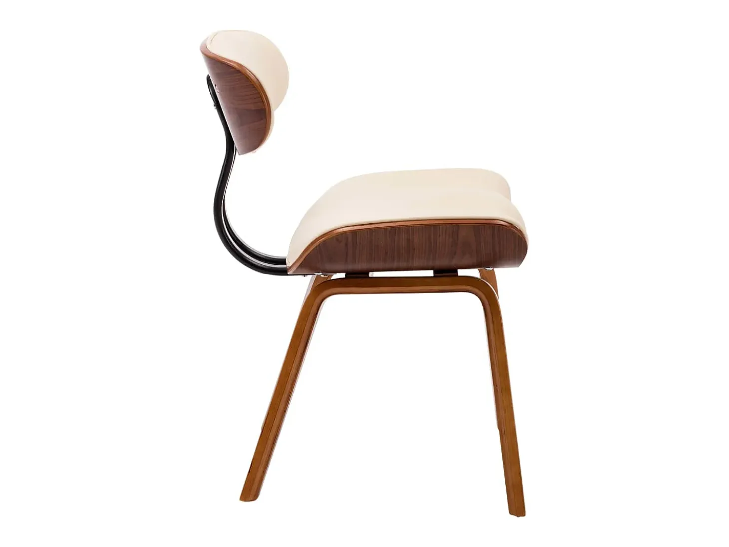 Sillas de comedor 2 uds madera curvada y cuero sintético crema ES482314