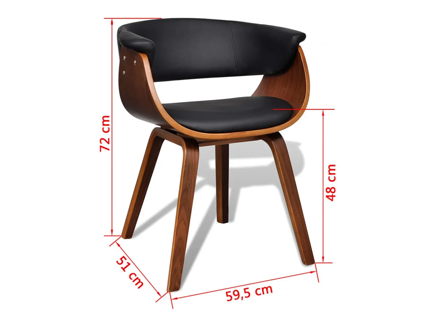 Sillas de comedor 4 uds madera curvada y cuero sintético
