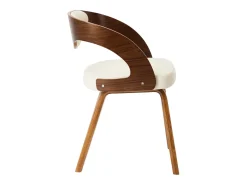 Sillas de comedor 4 uds madera curvada y cuero sintético crema