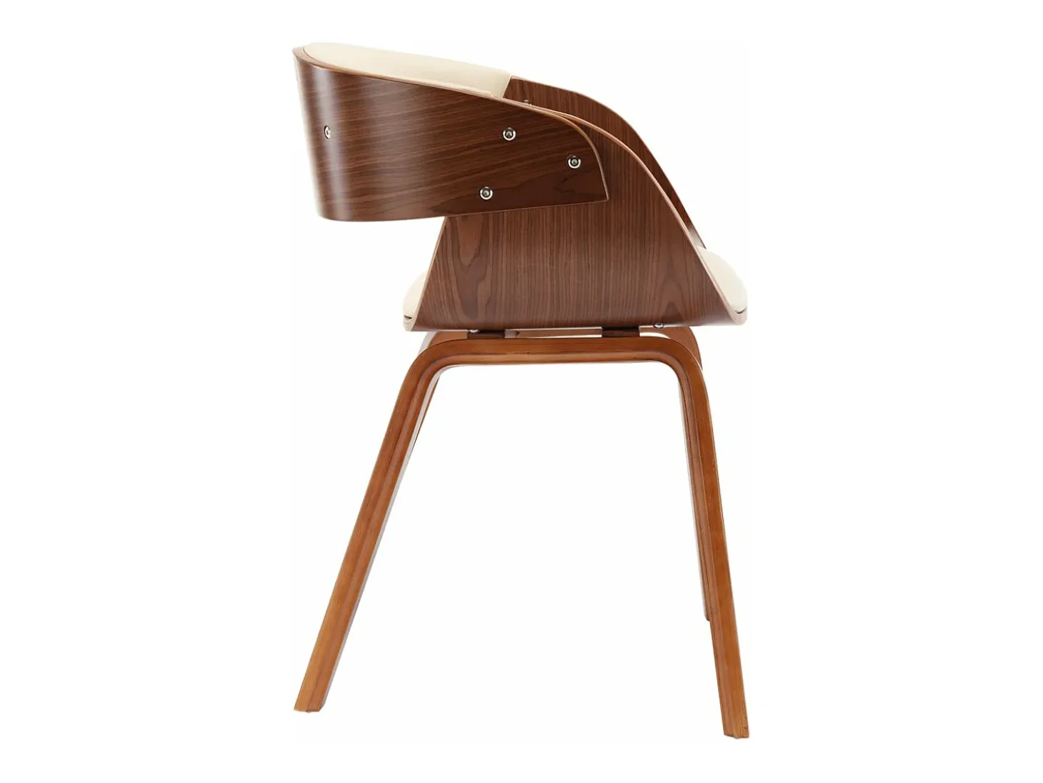 Sillas de comedor 2 uds madera curvada y cuero sintético crema ES906938