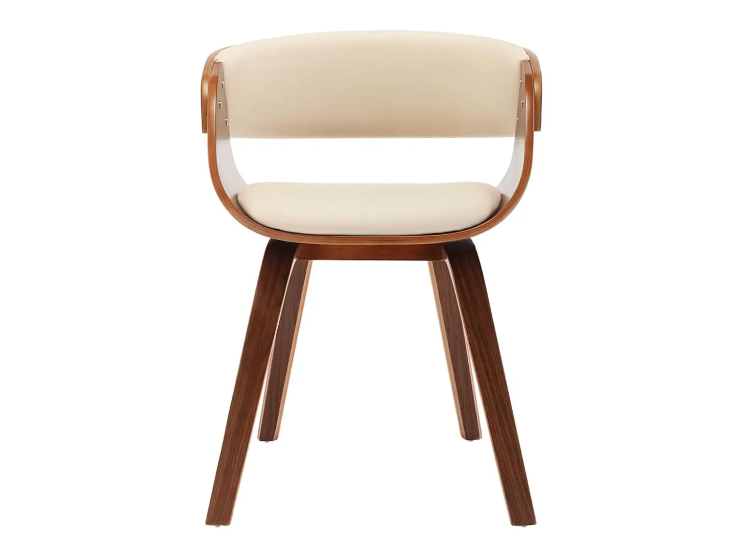 Sillas de comedor 2 uds madera curvada y cuero sintético crema ES906938
