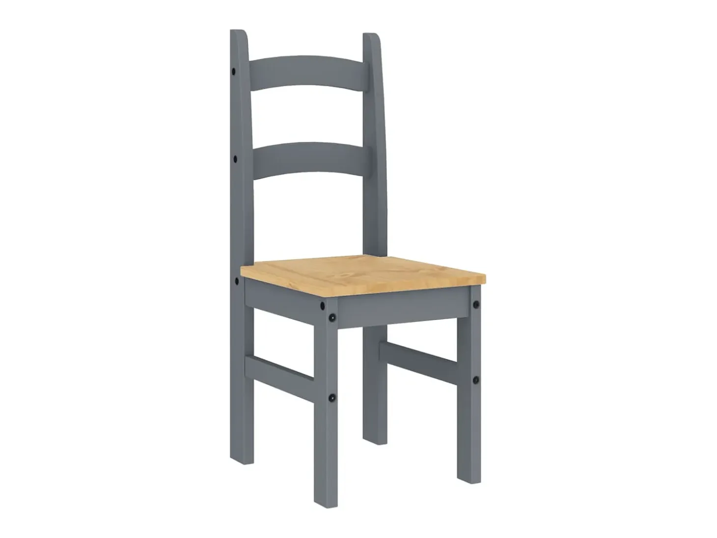 Sillas de comedor 2 uds madera maciza de pino gris 40x46x99 cm