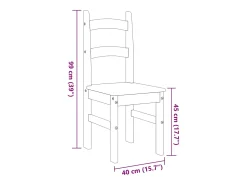 Sillas de comedor 2 uds madera maciza de pino gris 40x46x99 cm