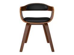 Sillas de comedor 2 uds madera curvada y cuero sintético negro