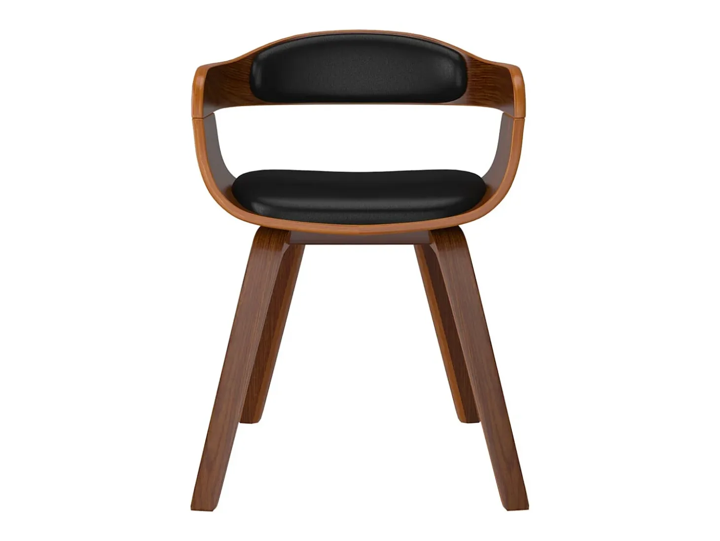 Sillas de comedor 2 uds madera curvada y cuero sintético negro