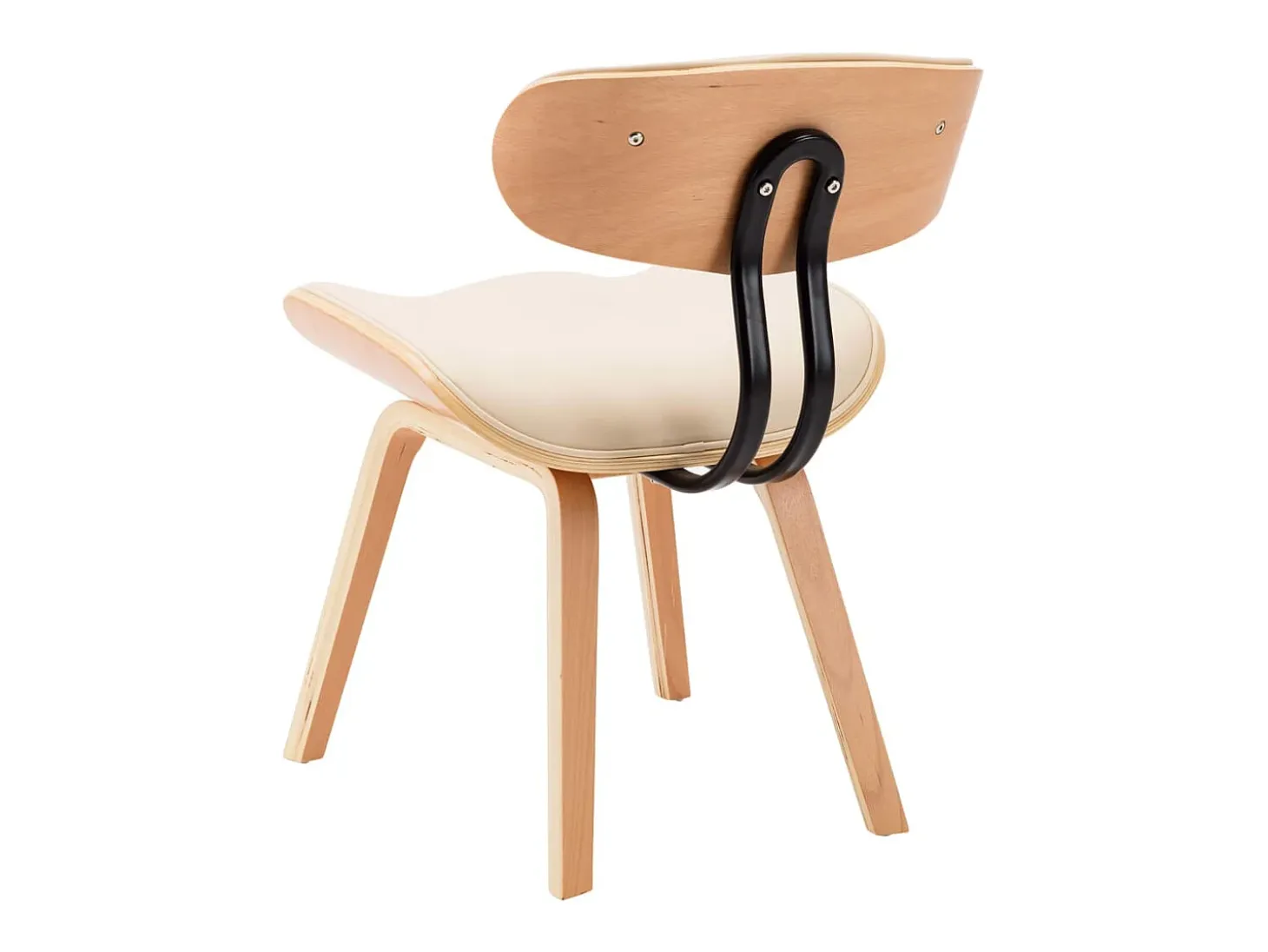 Sillas de comedor 6 uds madera curvada y cuero sintético crema