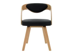 Sillas de comedor 2 uds madera curvada y cuero sintético negro ES36761