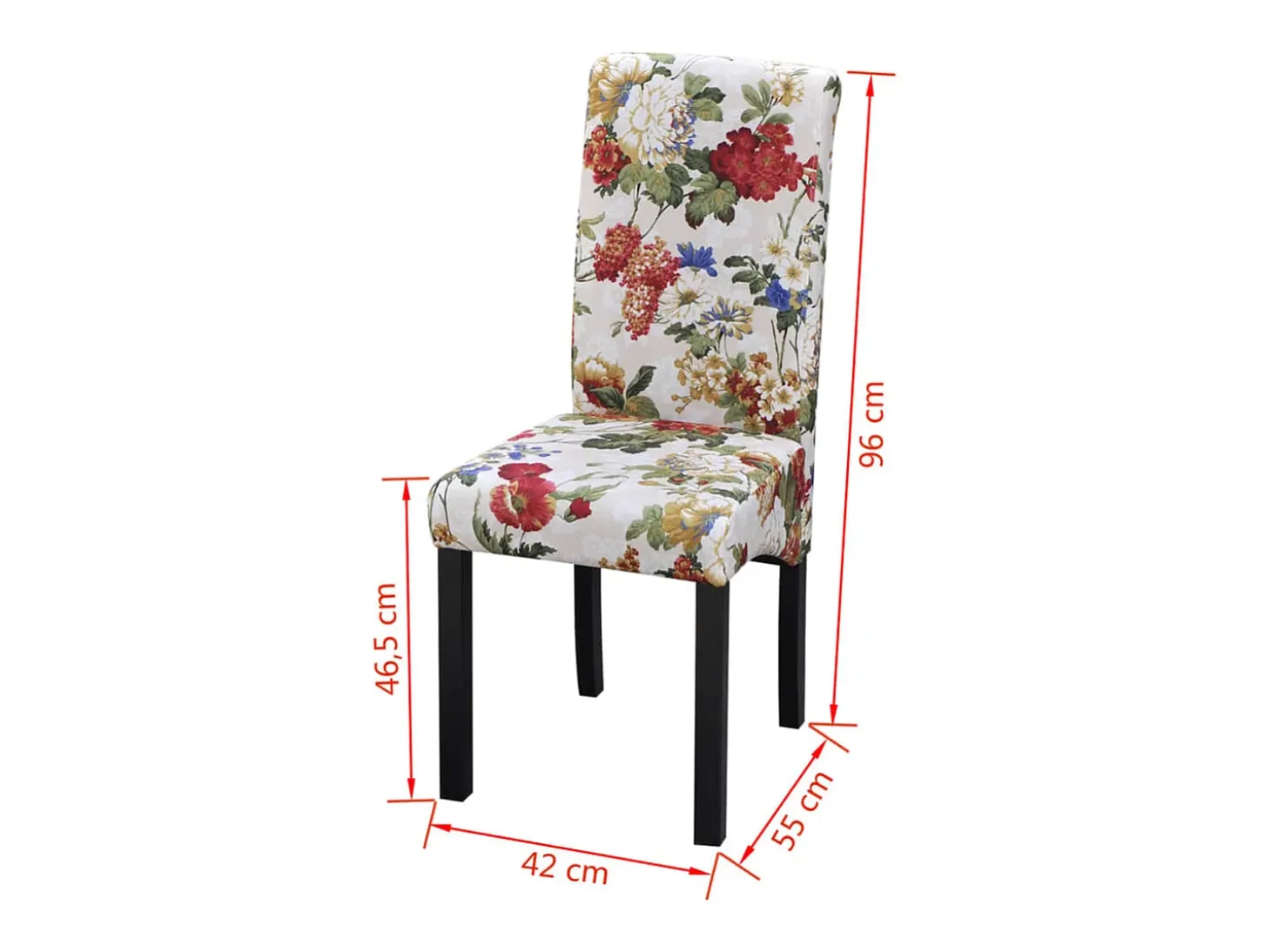 Sillas de comedor 6 uds tela multicolor