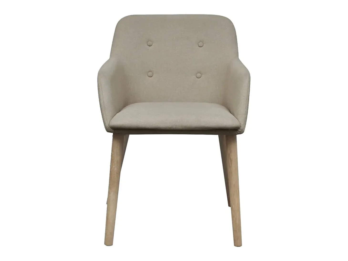 Sillas de comedor 6 uds tela y madera maciza de roble beige