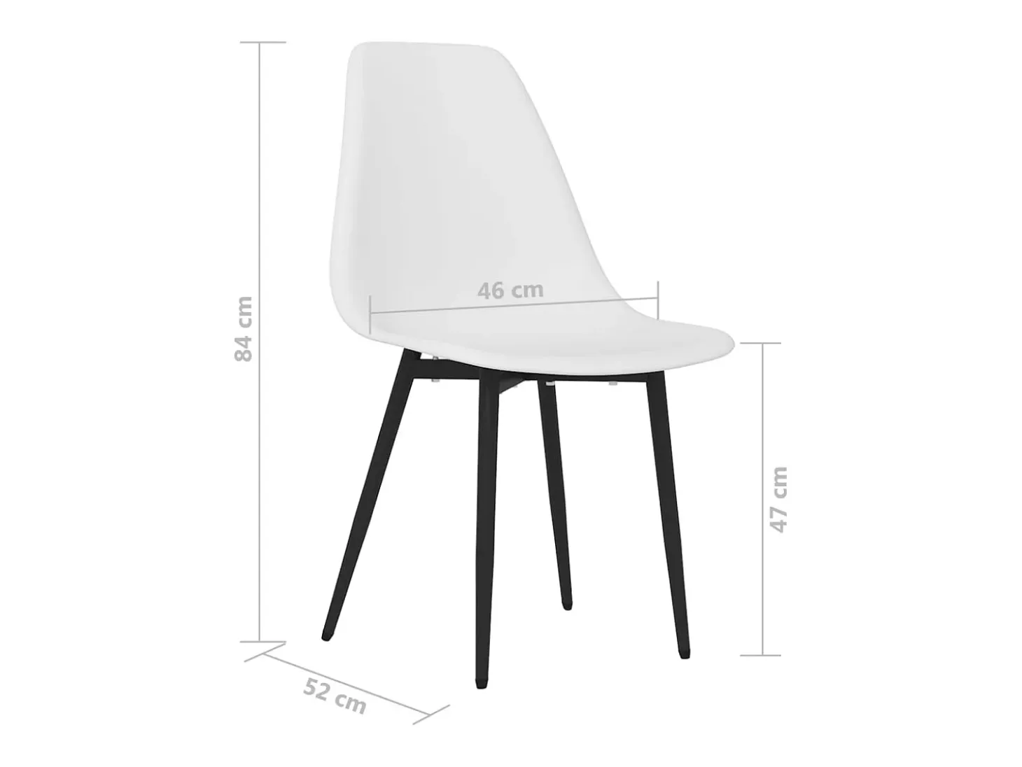 Sillas de comedor 4 unidades blancas PP