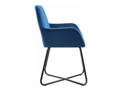Sillas de comedor 6 unidades de terciopelo azul
