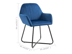 Sillas de comedor 6 unidades de terciopelo azul
