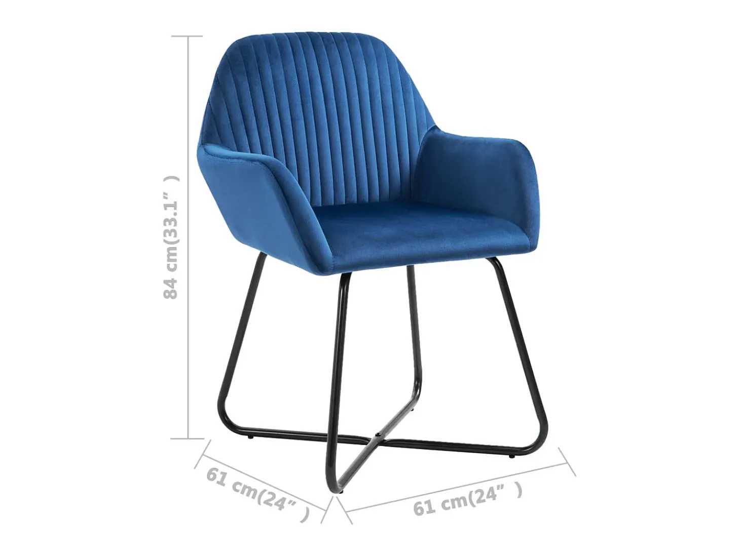 Sillas de comedor 6 unidades de terciopelo azul