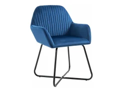 Sillas de comedor 6 unidades de terciopelo azul