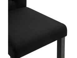 Sillas de comedor 4 unidades de tela negra