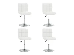 Sillas de comedor 4 unidades cuero sintético blanco