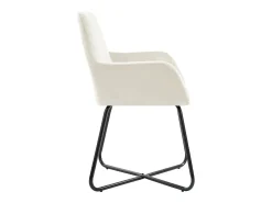 Sillas de comedor 2 unidades terciopelo crema