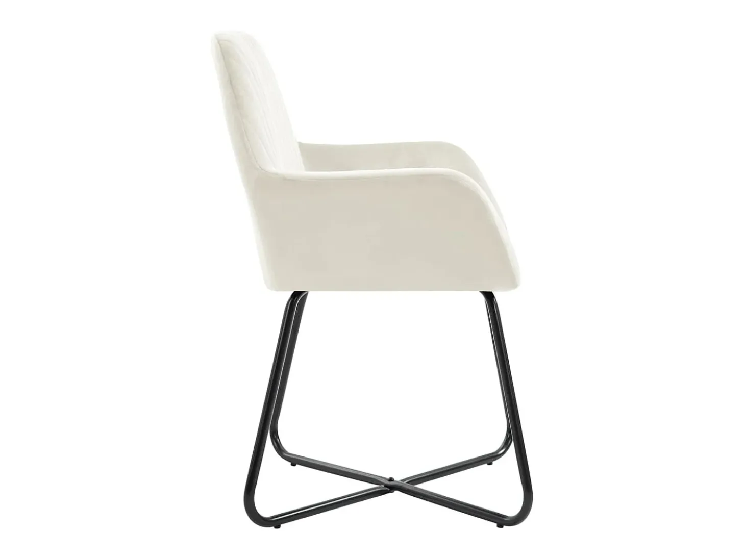 Sillas de comedor 2 unidades terciopelo crema