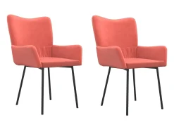 Sillas de comedor 2 unidades terciopelo rosa
