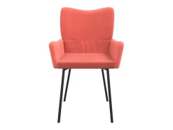Sillas de comedor 2 unidades terciopelo rosa