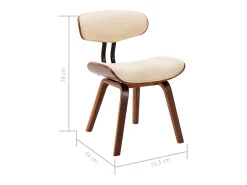 Sillas de comedor 4 unidades madera curvada y cuero sintético