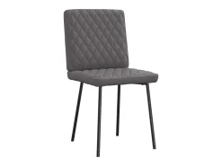 Sillas de comedor 6 unidades cuero sintético gris