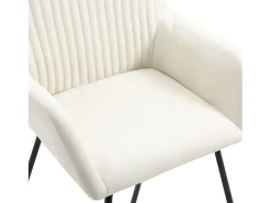 Sillas de comedor 6 unidades tela color crema