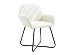 Sillas de comedor 6 unidades tela color crema